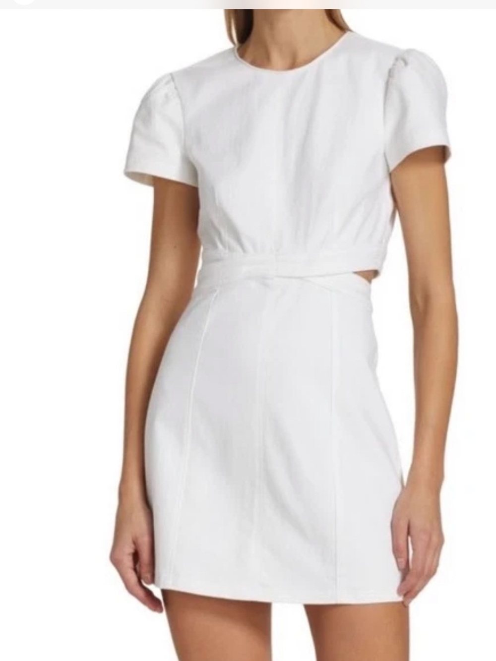 Cinq A Sept Maddy Cut Out Dress with Puff Sleeves